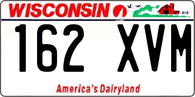 WI license plate 162XVM