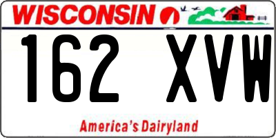 WI license plate 162XVW