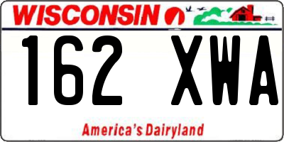 WI license plate 162XWA