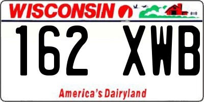 WI license plate 162XWB