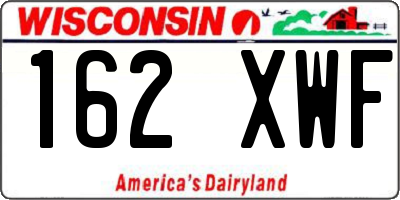 WI license plate 162XWF