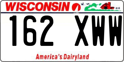 WI license plate 162XWW