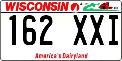WI license plate 162XXI