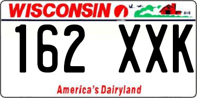 WI license plate 162XXK