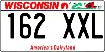 WI license plate 162XXL