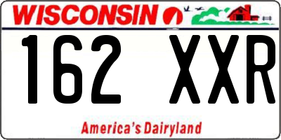 WI license plate 162XXR