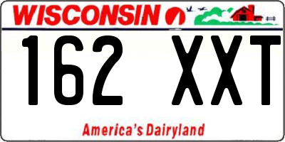 WI license plate 162XXT