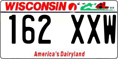 WI license plate 162XXW