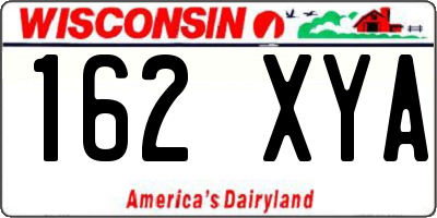 WI license plate 162XYA