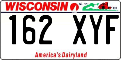 WI license plate 162XYF
