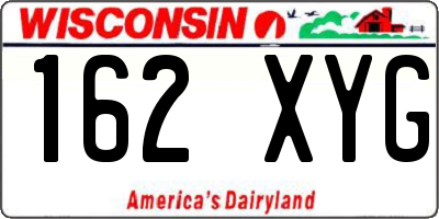 WI license plate 162XYG
