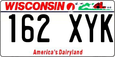 WI license plate 162XYK
