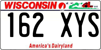 WI license plate 162XYS