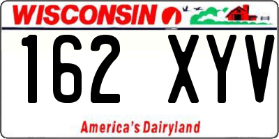 WI license plate 162XYV