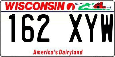 WI license plate 162XYW