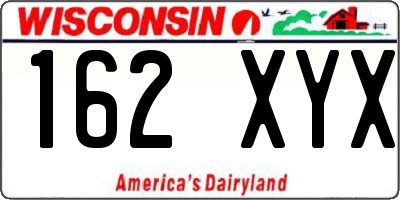 WI license plate 162XYX