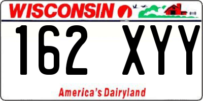 WI license plate 162XYY