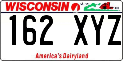 WI license plate 162XYZ