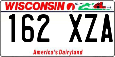 WI license plate 162XZA