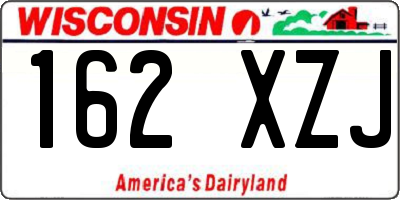 WI license plate 162XZJ