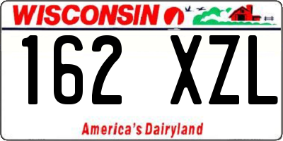 WI license plate 162XZL