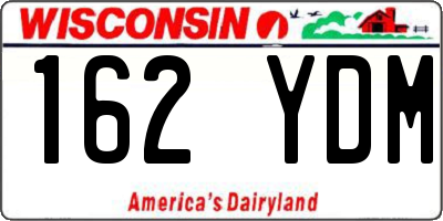 WI license plate 162YDM