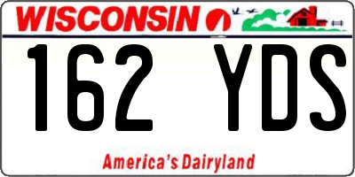 WI license plate 162YDS
