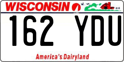 WI license plate 162YDU