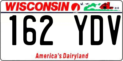WI license plate 162YDV