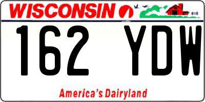 WI license plate 162YDW