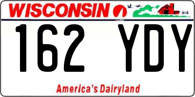 WI license plate 162YDY