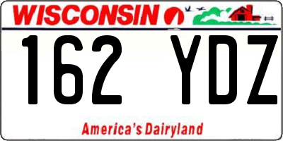 WI license plate 162YDZ