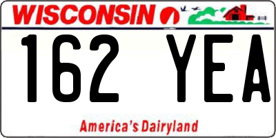 WI license plate 162YEA