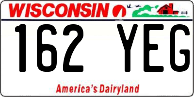 WI license plate 162YEG