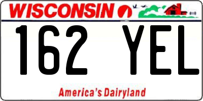 WI license plate 162YEL