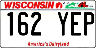WI license plate 162YEP