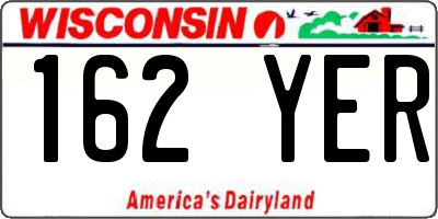 WI license plate 162YER