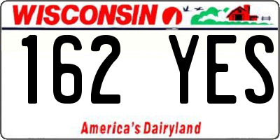 WI license plate 162YES