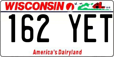 WI license plate 162YET