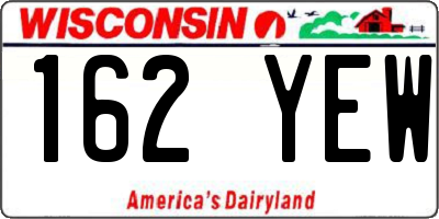 WI license plate 162YEW