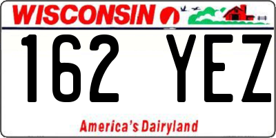 WI license plate 162YEZ