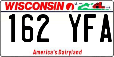 WI license plate 162YFA