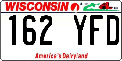 WI license plate 162YFD
