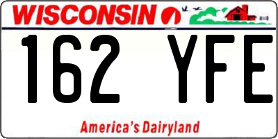 WI license plate 162YFE