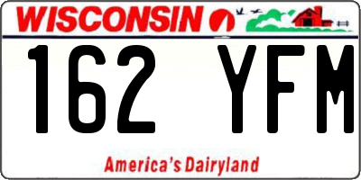WI license plate 162YFM