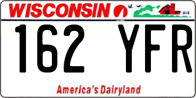 WI license plate 162YFR