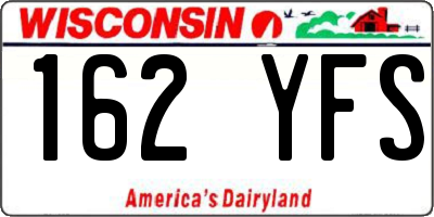WI license plate 162YFS
