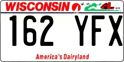 WI license plate 162YFX