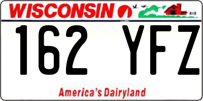 WI license plate 162YFZ