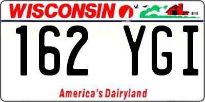 WI license plate 162YGI